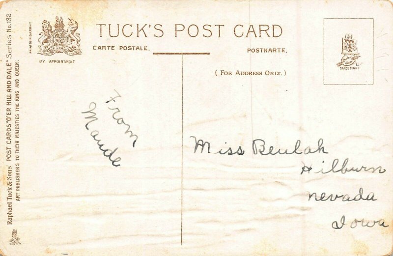 ORIENTAL SAILING-OCEAN VIEW-OVER HILL AND DALE SERIES~TUCK EMBOSSED POSTCARD