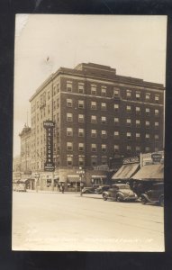 RPPC MARSHALLTOWN IOWA DOWNTOWN STREET SCENE OLD CARS REAL PHOTO POSTCARD