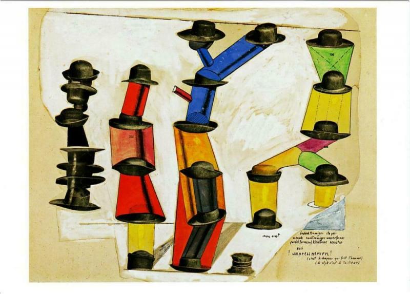 The Hat Makes the Man by Max Ernst Dada Art Postcard