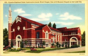 Salt Lake City, UT~ GRANITE STAKE/TABERNACLE-LINCOLN WARD Mormon Church Postcard