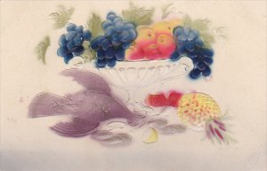 Embossed Bird With Table Of Fruit