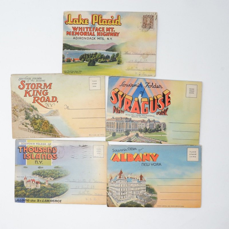 Lot of 5 vintage Upstate New York souvenir postcard views 30-40s Albany Syracuse