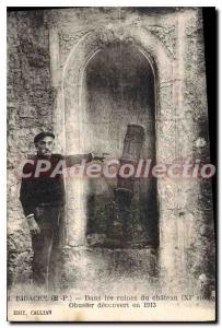 Postcard Old Bass Bidache Pyrenees In the ruins of Chateau Howitzer deccuvert