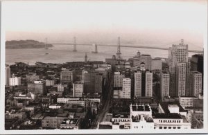 San Francisco Oakland Bay Bridge And City California Vintage RPPC C131