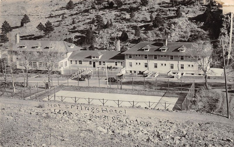 J38/ Idaho Springs Colorado RPPC Postcard c1910 Hot Springs Hotel 253