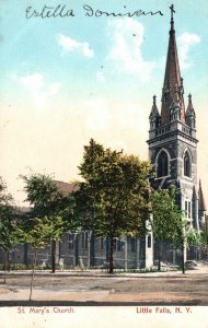 Vintage Postcard 1907 St. Mary's Church Little Falls New York N. Y.