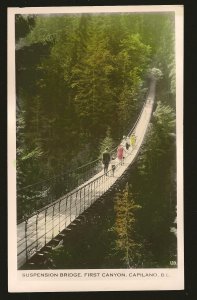 Suspension Bridge First Canyon Capilano BC Gowen Sutton Unposted Postcard