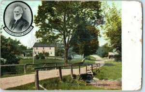 John Whittier's Birthplace Haverhill Massachusetts Antique Postcard Posted