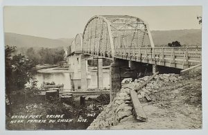 RPPC Bridgeport Bridge Near Prairie Du Chien Wisconsin 1930'S Postcard T12