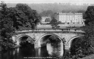 Bakewell Derbyshire England~Chatsworth House & Bridge~Photo POSTCARD