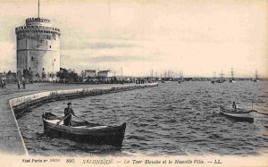 White Tower New Town Salonica Thessaloniki Greece 1910c postcard
