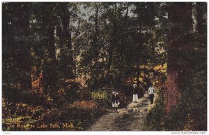 Walking Along The Road To Lake Side, Michigan, PU-1915