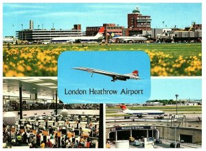 London Heathrow Airways British Air Vintage Multi-view Postcard