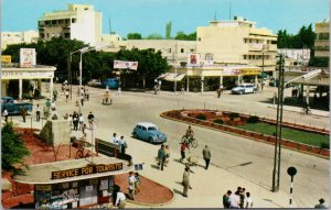 Israel Nathanya The Town Center c1966 Postcard G94