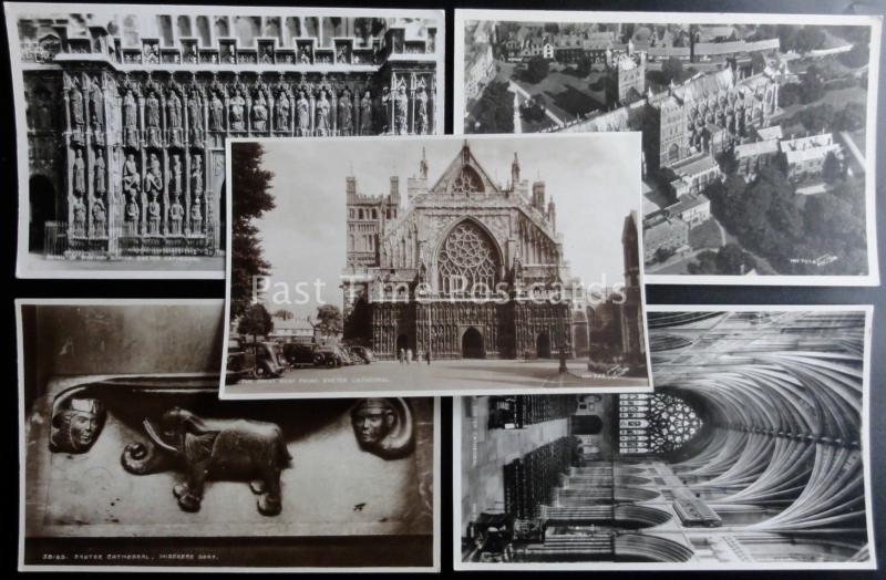 EXETER CATHEDRAL - Collection of 5 Old RP Postcard by Walter Scott