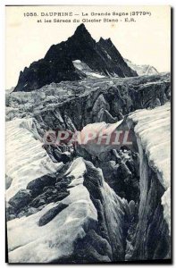 Old Postcard Dauphine La Grande Sagne and white glacier Seracs