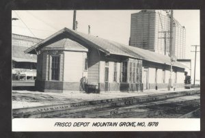 RPPC MOUNTAIN GROVE MISSOURI RAILROAD DEPOT STATION REAL PHOTO POSTCARD