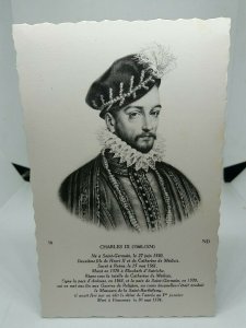 Charles IX Vintage French Art Portrait Postcard Royalty Nobility King France