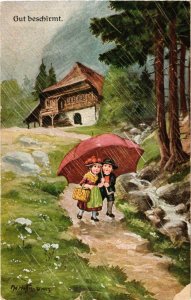 CPA AK Gut Beschirmt - Kinder - Children - Enfants - Folklore GERMANY (914883)