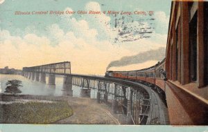 Cairo Illinois Central Bridge over Ohio River Vintage Postcard AA26917