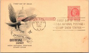 Postal Card Official Cachet ASDA National Postal Stamp Show 1951