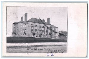 1905 Ottumwa High School Souvenir Card Exterior Ottumwa Iowa IA Vintage Postcard