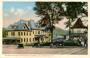 VT - St Johnsbury. Railroad Station, Depot from Avenue House