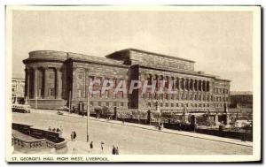 Old Postcard George & # 39s West Hall From Liverpool