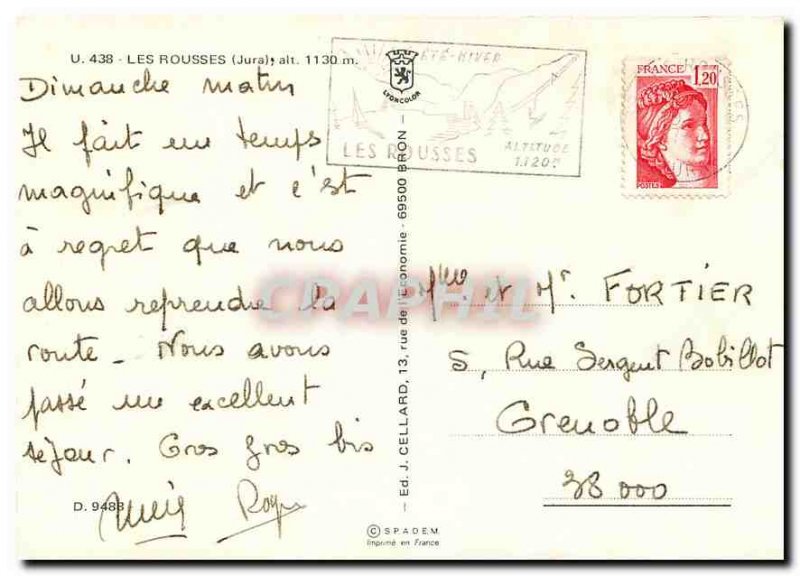 Modern Postcard Les Rousses (Jura) alt 1130m