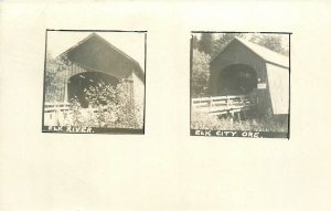 1953 Elks City Oregon Covered Bridge RPPC Postcard 25-111422