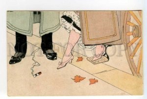 490477 ART NOUVEAU Legs of Lovers CARRIAGE Cigar Vintage postcard