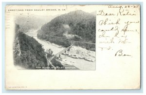 1905 Greetings From Gauley Bridge West Virginia WV New River Junction Postcard 