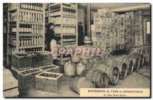 Old Postcard Folklore Vine Harvest Warehouse Wines & Spirits Rue Saint Julien...