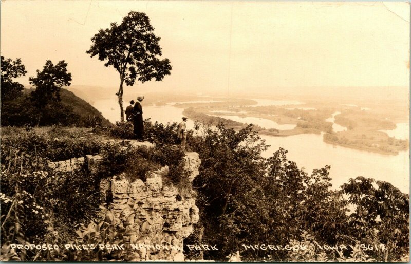 Vtg Postcard 1920s RPPC Proposed Location Pike's Peak National Park McGregor IA