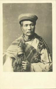 tibet thibet, Native Tibetan Man with Prayer Wheel (1910) Burlington Smith RPPC