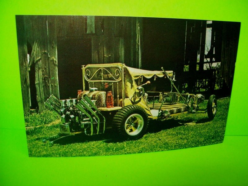 Bed Buggy Postcard Beatnik Race Car George Barris 60's Original Monogram Hot Rod