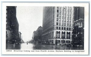 c1940 Broadway Looking East Fourth Avenue Heyburn Building Foreground Postcard