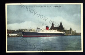 LS2502 - Cunard Liner - Carmania - at Landing Stage, Liverpool - postcard