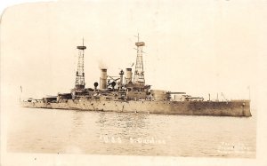 J70/ Interesting RPPC Postcard c1910 U.S.S. South Carolina Battleship 438