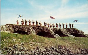 Louisburg Nova Scotia Pipers on Louisburg's Ramparts Bagpipes Postcard H19