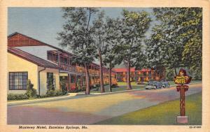 EXCELSIOR SPRINGS, MO Missouri  MONTEREY MOTEL  Roadside  c1950's Linen Postcard