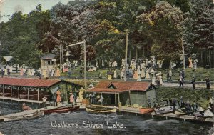 J85/ Silver Lake New York Postcard c1910 Walkers Boat House  315