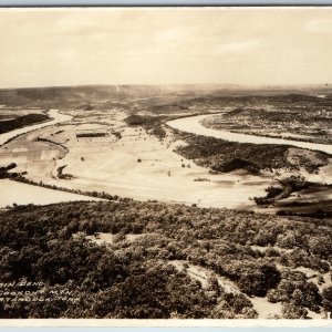 c1930s Chattanooga, TN RPPC Moccasin River Bend from Lookout Mountain Farms A199