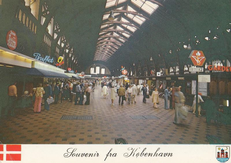 Kobenhavn Railway Station Buffet Fast Food Denmark 1980s Postcard