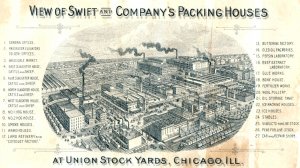 1893 Swift & Co Factory Layout Map Chicago World's Fair Trade Card P78