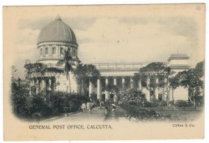 India 1900 Unused Postcard Calcutta General Post Office Architecture Building
