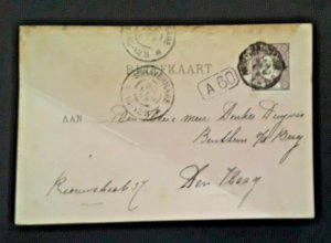 1896 The Hague s Gravenhage Netherlands Triple Cancel Vintage Postcard