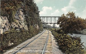 H22/ Carthage Missouri Postcard c1910 M.P. Railroad Crossing Bridge Spring River
