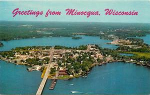 Minocqua Wisconsin WI Aerial View Island City Postcard