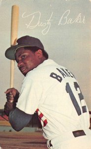 DUSTY BAKER LOS ANGELES DODGERS BASEBALL BLACK AMERICANA POSTCARD (1980s)